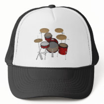 Drums: Red Drum Kit: 3D Model: