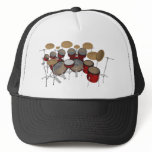 Drums: Red Drum Kit: 3D Model: Mesh Hat