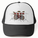 Drums: Red Drum Kit: 3D Model: Trucker Hat