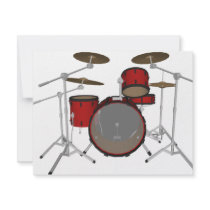 Drums: Red Drum Kit: 3D Model: