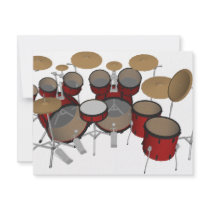 Drums: Red Drum Kit: 3D Model: