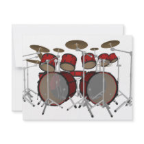 Drums: Red Drum Kit: 3D Model: