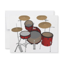 Drums: Red Drum Kit: 3D Model:
