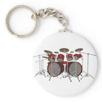 Drums: Red Drum Kit: 3D Model: