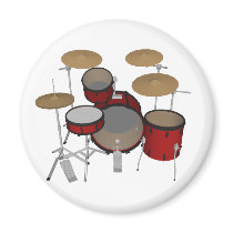 Drums: Red Drum Kit: 3D Model: