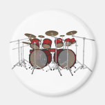 Drums: Red Drum Kit: 3D Model: Refrigerator Magnets