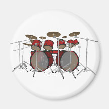 Drums: Red Drum Kit: 3D Model: Refrigerator Magnets