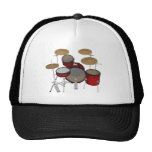 Drums: Red Drum Kit: 3D Model: Mesh Hat