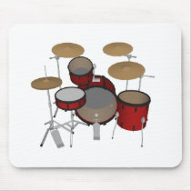 Drums: Red Drum Kit: 3D Model: