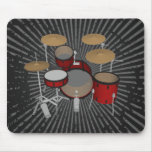 Drums: Red Drum Kit: 3D Model: Mousepad