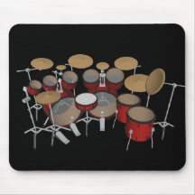 Drums: Red Drum Kit: 3D Model: Mousepad