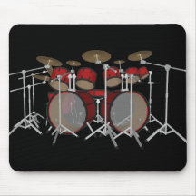 Drums: Red Drum Kit: 3D Model: Mousepad