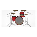 Drums: Red Drum Kit: 3D Model: photo cards