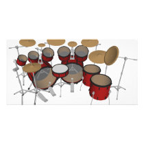 Drums: Red Drum Kit: 3D Model: