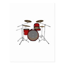 Drums: Red Drum Kit: 3D Model: Post Card