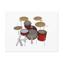 Drums: Red Drum Kit: 3D Model: