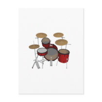 Drums: Red Drum Kit: 3D Model: