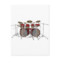 Drums: Red Drum Kit: 3D Model: