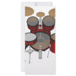Drums: Red Drum Kit: 3D Model: rack cards
