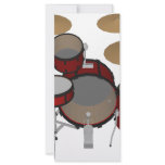 Drums: Red Drum Kit: 3D Model: rack cards
