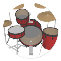 Drums: Red Drum Kit: 3D Model: