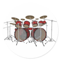 Drums: Red Drum Kit: 3D Model: