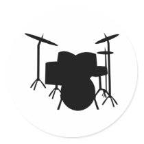 drums round sticker