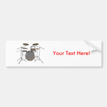 Drums: White Drum Kit: 3D Model: Bumper Sticker