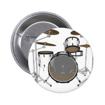 Drums: White Drum Kit: 3D Model: Button