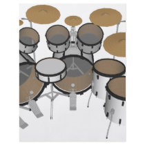 Drums: White Drum Kit: 3D Model: