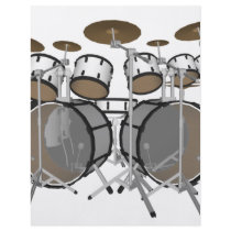 Drums: White Drum Kit: 3D Model: