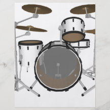 Drums: White Drum Kit: 3D Model: Flyers