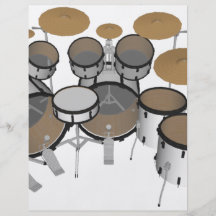 Drums: White Drum Kit: 3D Model: Full Colour Flyer