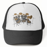 Drums: White Drum Kit: 3D Model: Trucker Hat