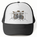 Drums: White Drum Kit: 3D Model: Trucker Hat