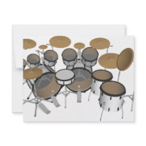 Drums: White Drum Kit: 3D Model: