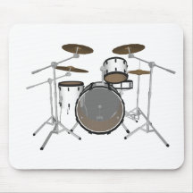 Drums: White Drum Kit: 3D Model: Mouse Mat