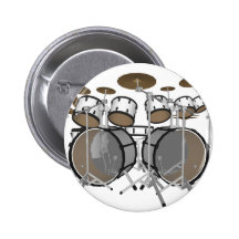 Drums: White Drum Kit: 3D Model: Pinback Buttons