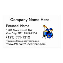 Drumset Graphic Blue version trap set image Business Card Templates