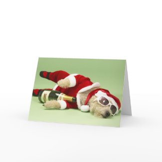 Drunk Dog Christmas Card card