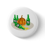drunk jack o lantern pumpkin with beer buttons