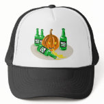 drunk jack o lantern pumpkin with beer hats