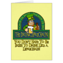 Drunk Leprechaun Card