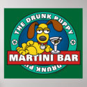 Drunk Puppy Martini Bar Poster posters