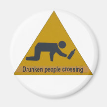 Drunken People Crossing Fridge Magnets