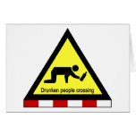 Drunken people crossing ⚠ Thai Sign ⚠ Greeting Card