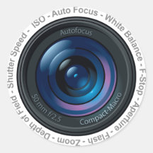 DSLR Feature Round Stickers