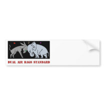 DUAL AIR BAGS STANDARD BUMPER STICKER POLITICS