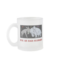 DUAL AIR BAGS STANDARD FROSTED COFFEE MUG DEMOCRAT