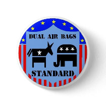 DUAL AIR BAGS STANDARD POLITICAL BUTTON DEMOCRAT